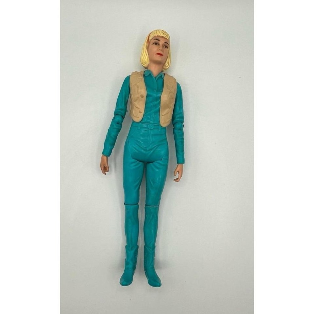 Vintage Marx Jane West Action Figure‎ Teal Jumpsuit Tan Vest 8" 1970s